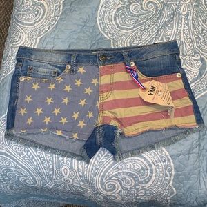 American flag jeans shorts
